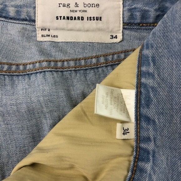 𝅺RAG & Bone Mens Standard Issue button fly Fit 2 jeans 34x28 - Picture 5 of 11